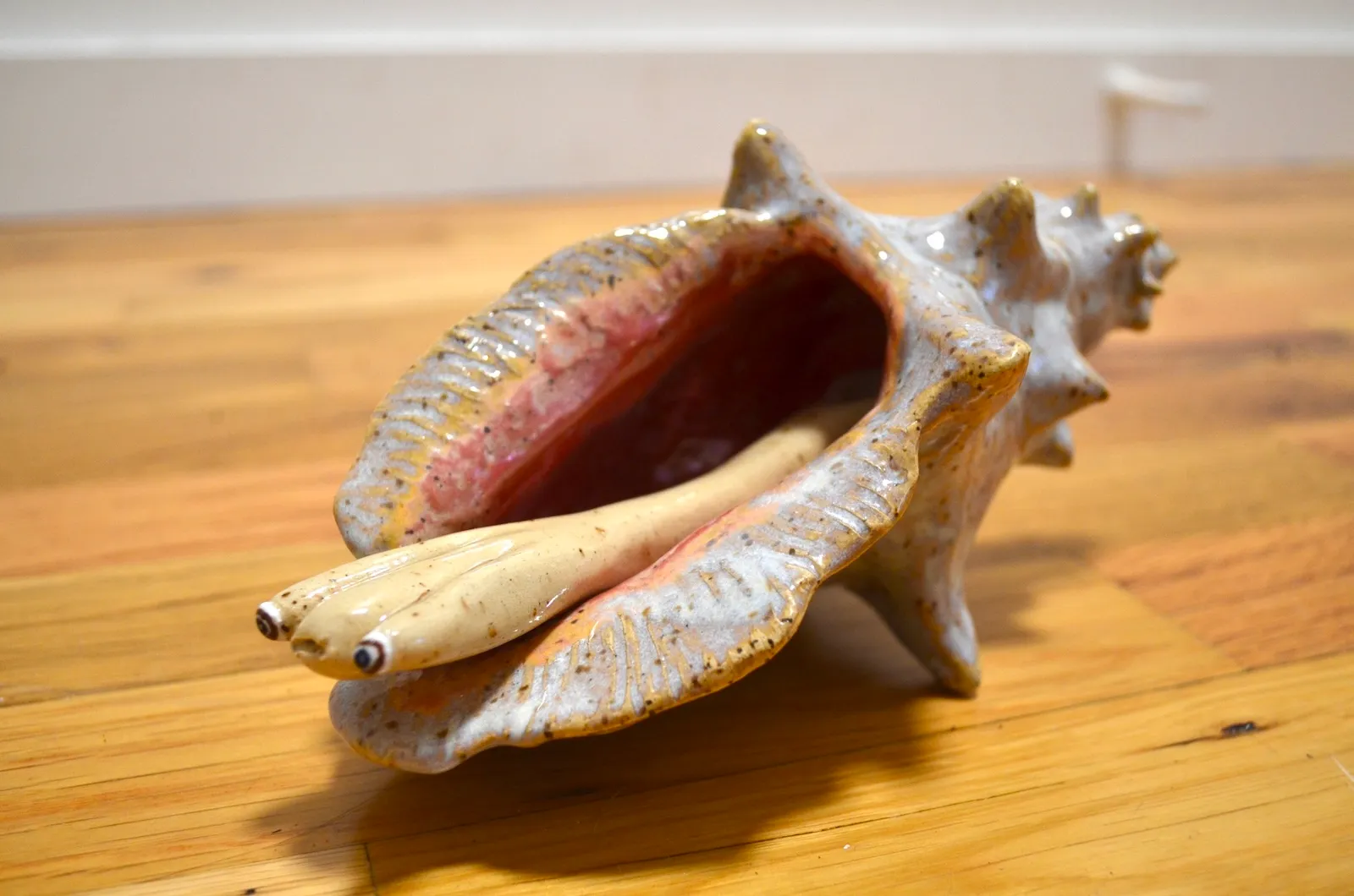 Ceramic conch salt cellar